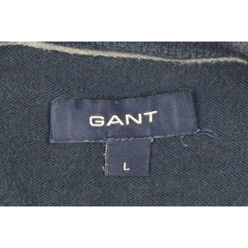 GANT Men’s Blue L Crew Neck Logo Knit Pullover Jumper