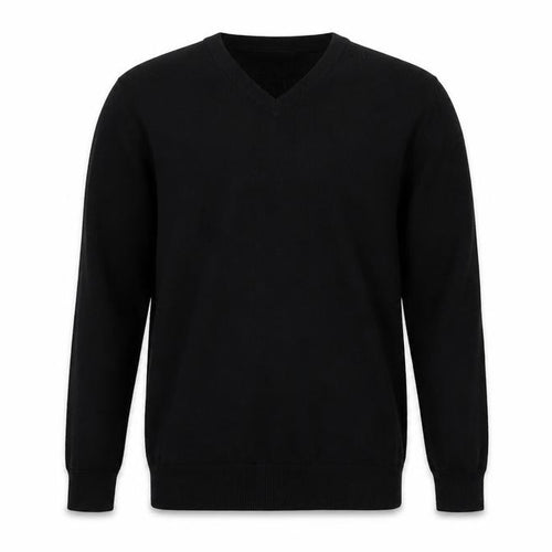 Marks and Spencer Teens Black XS V-Neck Cotton Pullover Jumper