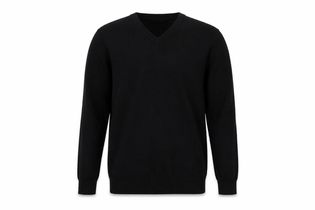 Marks and Spencer Teens Black XS V-Neck Cotton Pullover Jumper