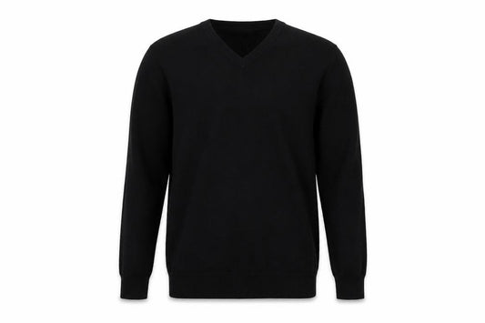 Marks and Spencer Teens Black XS V-Neck Cotton Pullover Jumper