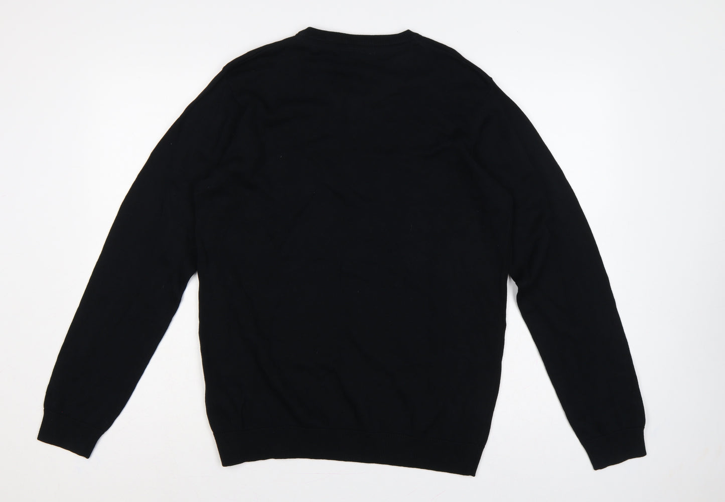 Marks and Spencer Teens Black XS V-Neck Cotton Pullover Jumper