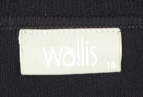 Wallis Women’s Black White Stripe Tunic Jumper UK 14 Long Sleeve Knit