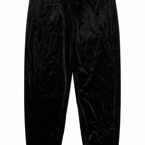 Gap Women Black M Velvet Jogger Trousers Elastic Waist Drawstring