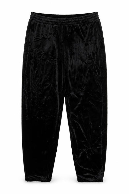 Gap Women Black M Velvet Jogger Trousers Elastic Waist Drawstring