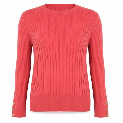 Per Una Women’s Pink Ribbed Crew Neck Jumper UK 18 Long Sleeve