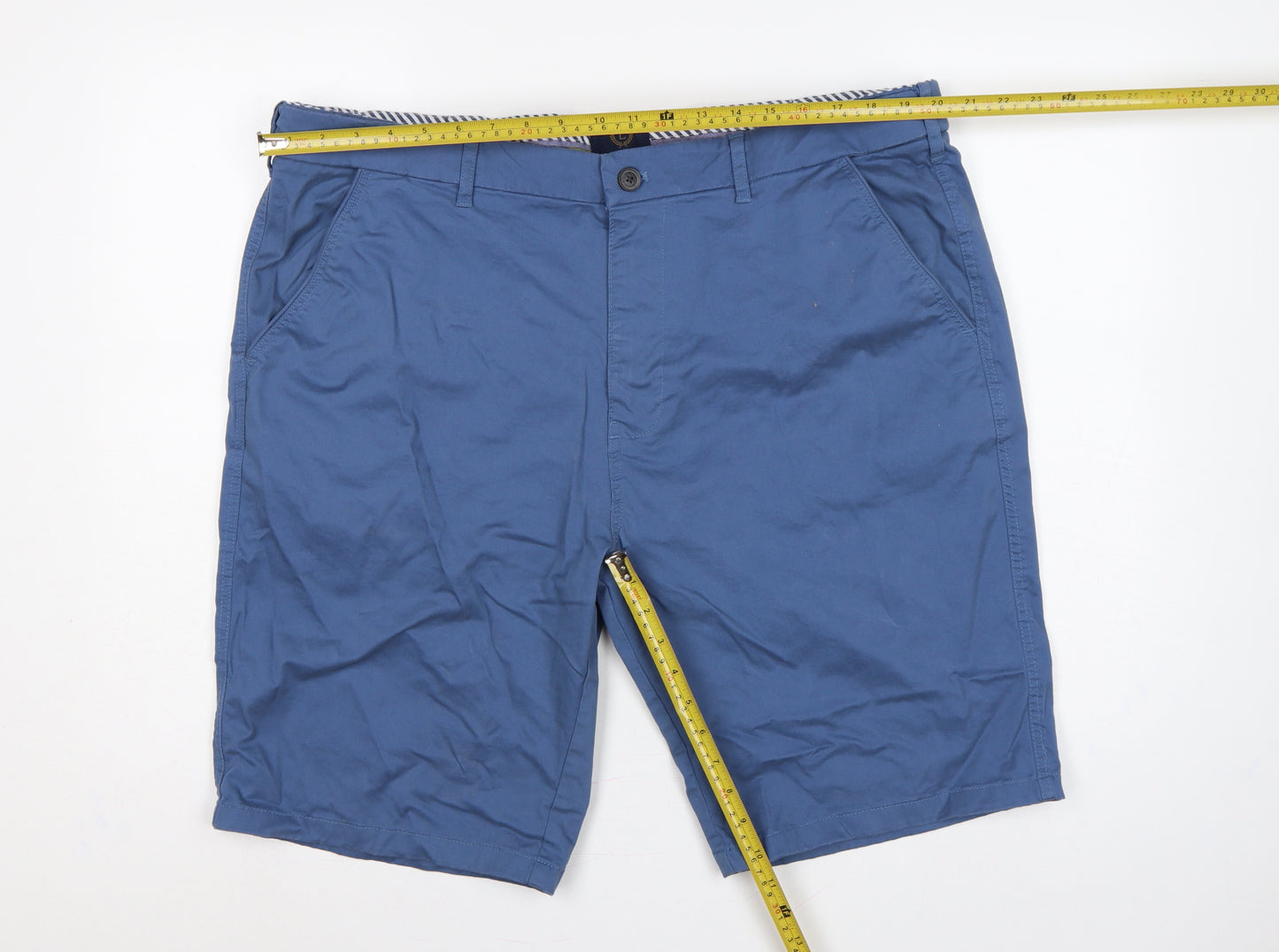 Lincoln Men’s Blue Chino Shorts Waist 40in Cotton Stretch Pockets