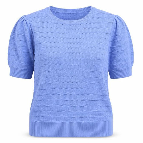 Marks and Spencer Women Blue UK 16 Cotton Knit Short Sleeve Jumper