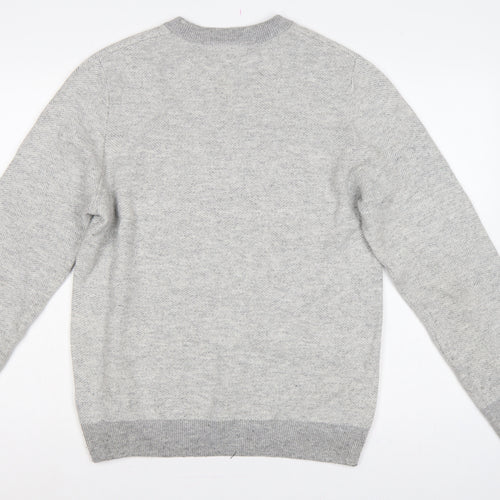 H&M L.O.G.G. Men’s Grey M Crew Neck Cotton Blend Knit Pullover Jumper