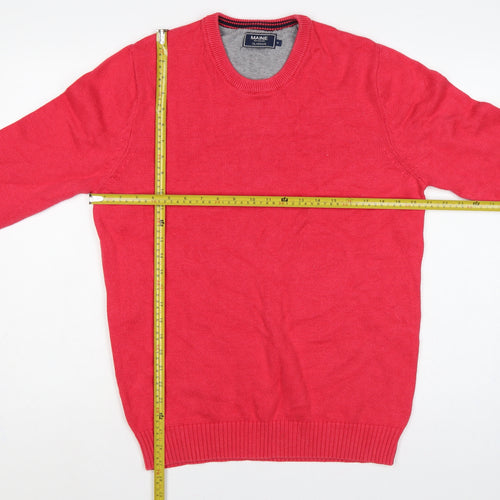 Maine New England Men's Red Medium Cotton Crew Neck Pullover Jumper