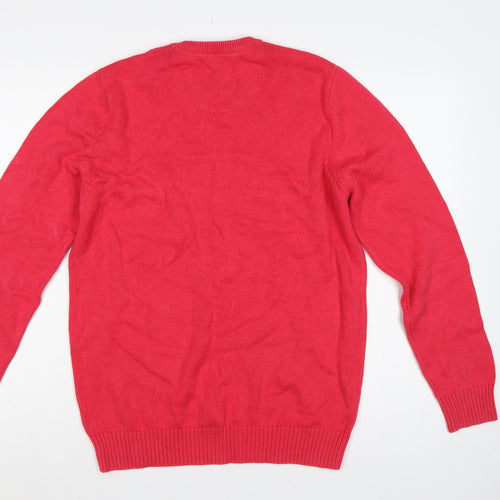Maine New England Men's Red Medium Cotton Crew Neck Pullover Jumper