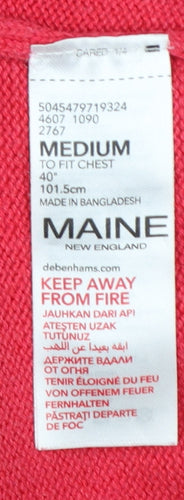 Maine New England Men's Red Medium Cotton Crew Neck Pullover Jumper