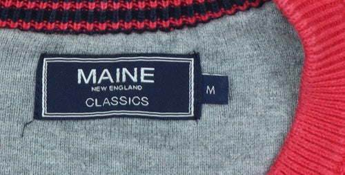 Maine New England Men's Red Medium Cotton Crew Neck Pullover Jumper