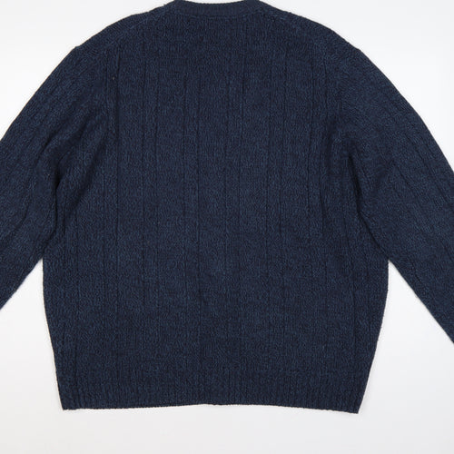 P.G. Field Men’s Blue 2XL Button V-Neck Knit Cardigan Pockets