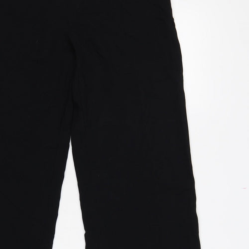 Zara Women’s Black L High Rise Wide Leg Dress Trousers