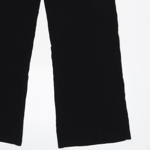 Zara Women’s Black L High Rise Wide Leg Dress Trousers