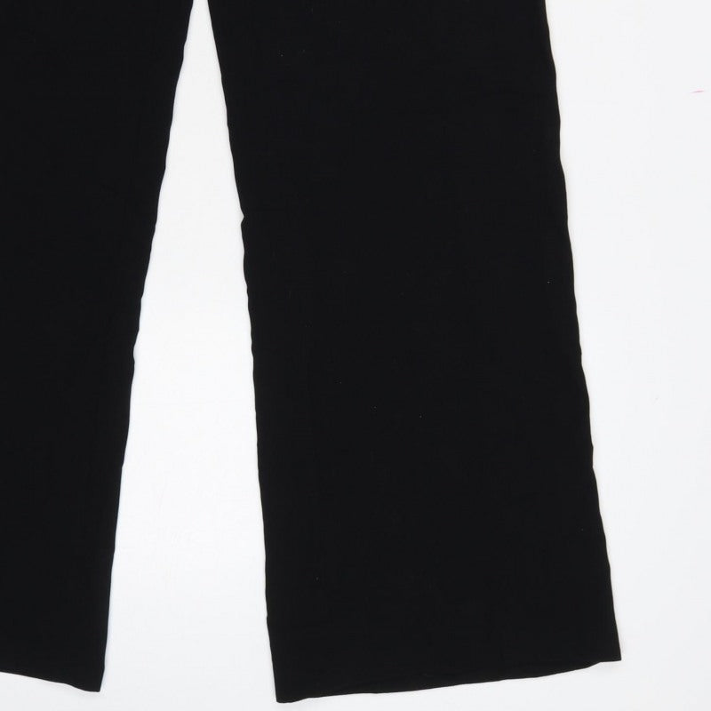 Zara Women’s Black L High Rise Wide Leg Dress Trousers