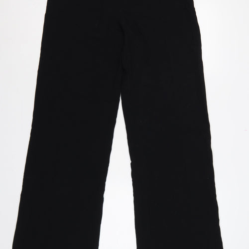 Zara Women’s Black L High Rise Wide Leg Dress Trousers