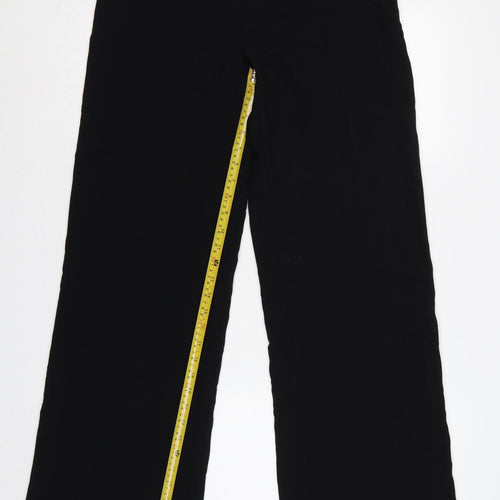 Zara Women’s Black L High Rise Wide Leg Dress Trousers