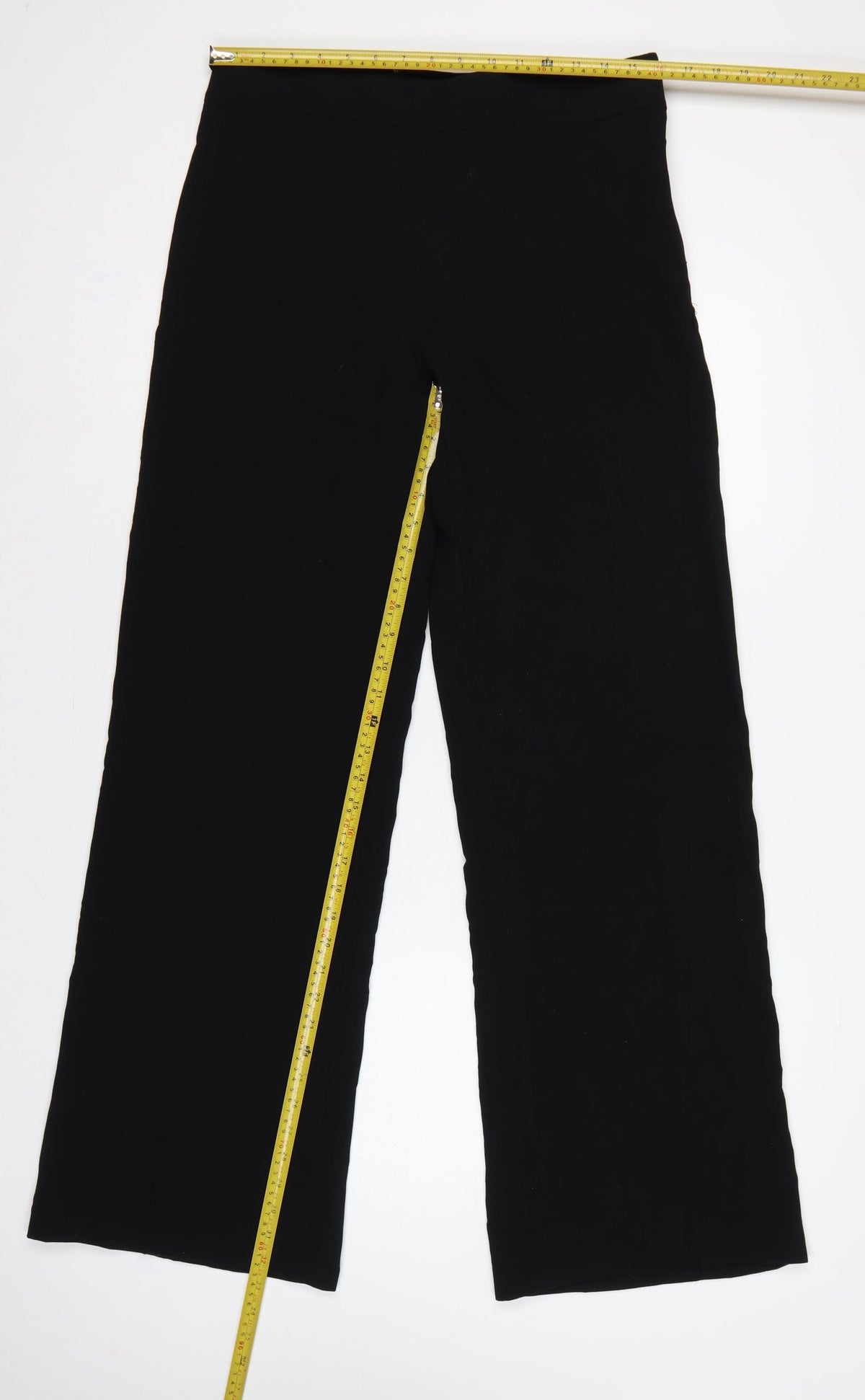 Zara Women’s Black L High Rise Wide Leg Dress Trousers