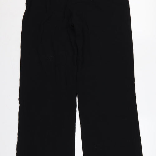 Zara Women’s Black L High Rise Wide Leg Dress Trousers