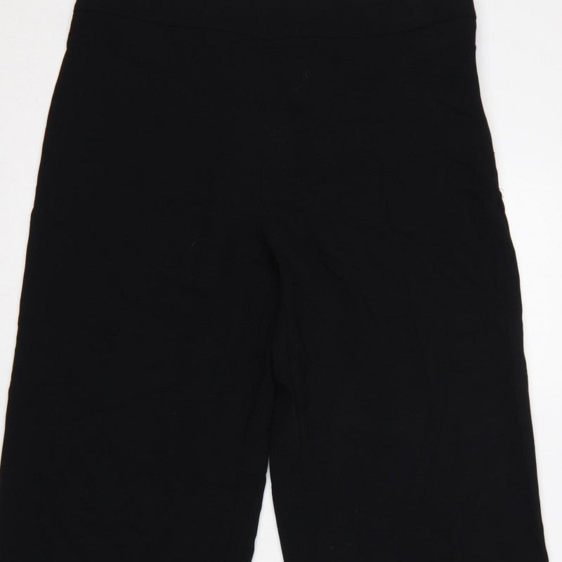 Zara Women’s Black L High Rise Wide Leg Dress Trousers