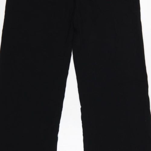 Zara Women’s Black L High Rise Wide Leg Dress Trousers
