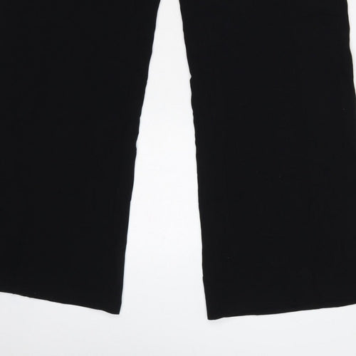 Zara Women’s Black L High Rise Wide Leg Dress Trousers