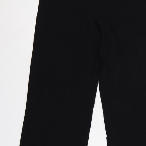 Zara Women’s Black L High Rise Wide Leg Dress Trousers