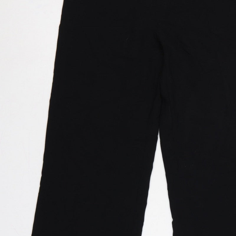 Zara Women’s Black L High Rise Wide Leg Dress Trousers