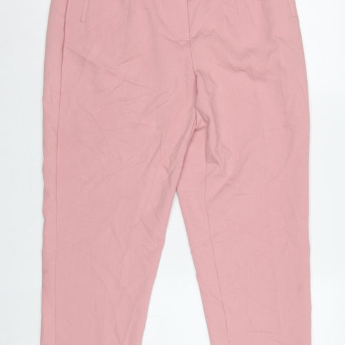Zara Women Pink XL Tailored Tapered Smart Dress Trousers