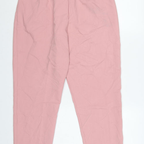 Zara Women Pink XL Tailored Tapered Smart Dress Trousers