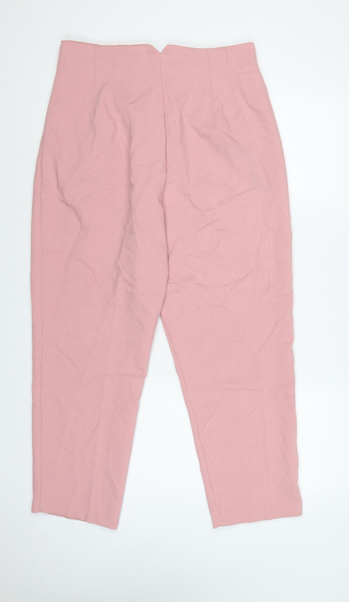 Zara Women Pink XL Tailored Tapered Smart Dress Trousers