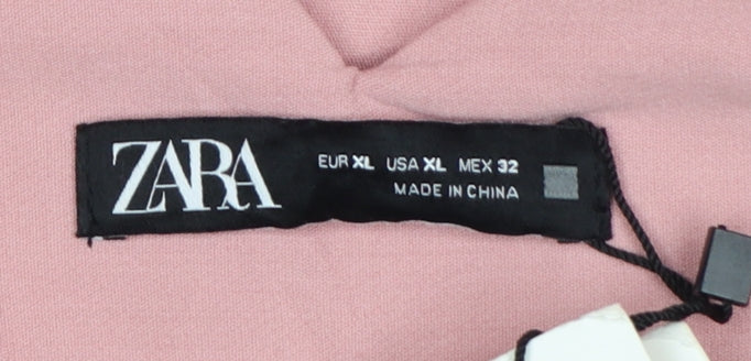 Zara Women Pink XL Tailored Tapered Smart Dress Trousers