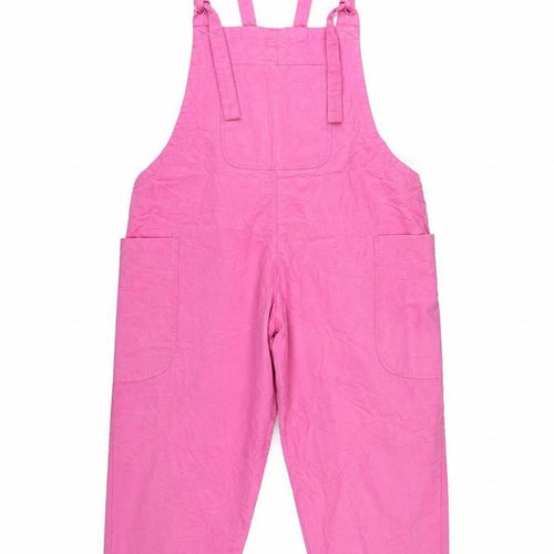 Lucy & Yak Women Pink Small Organic Cotton Dungarees Tapered Pockets