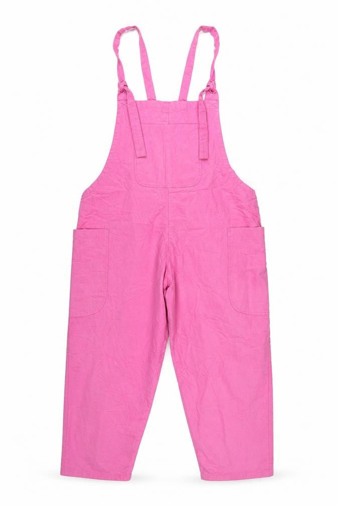 Lucy & Yak Women Pink Small Organic Cotton Dungarees Tapered Pockets