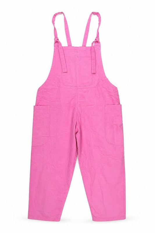 Lucy & Yak Women Pink Small Organic Cotton Dungarees Tapered Pockets