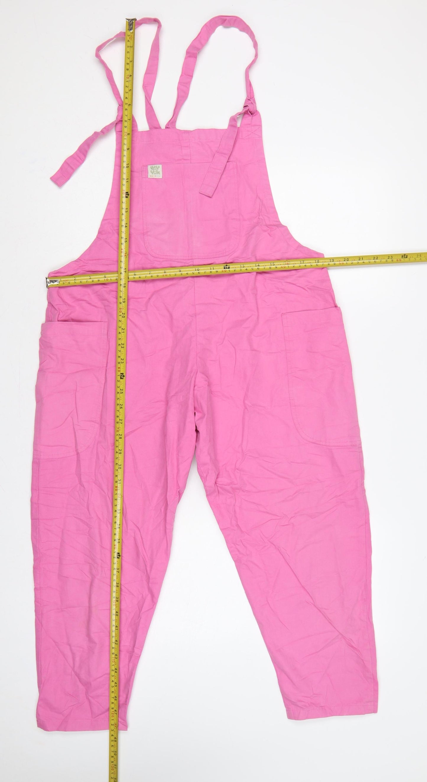 Lucy & Yak Women Pink Small Organic Cotton Dungarees Tapered Pockets