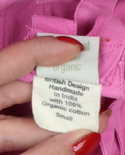 Lucy & Yak Women Pink Small Organic Cotton Dungarees Tapered Pockets