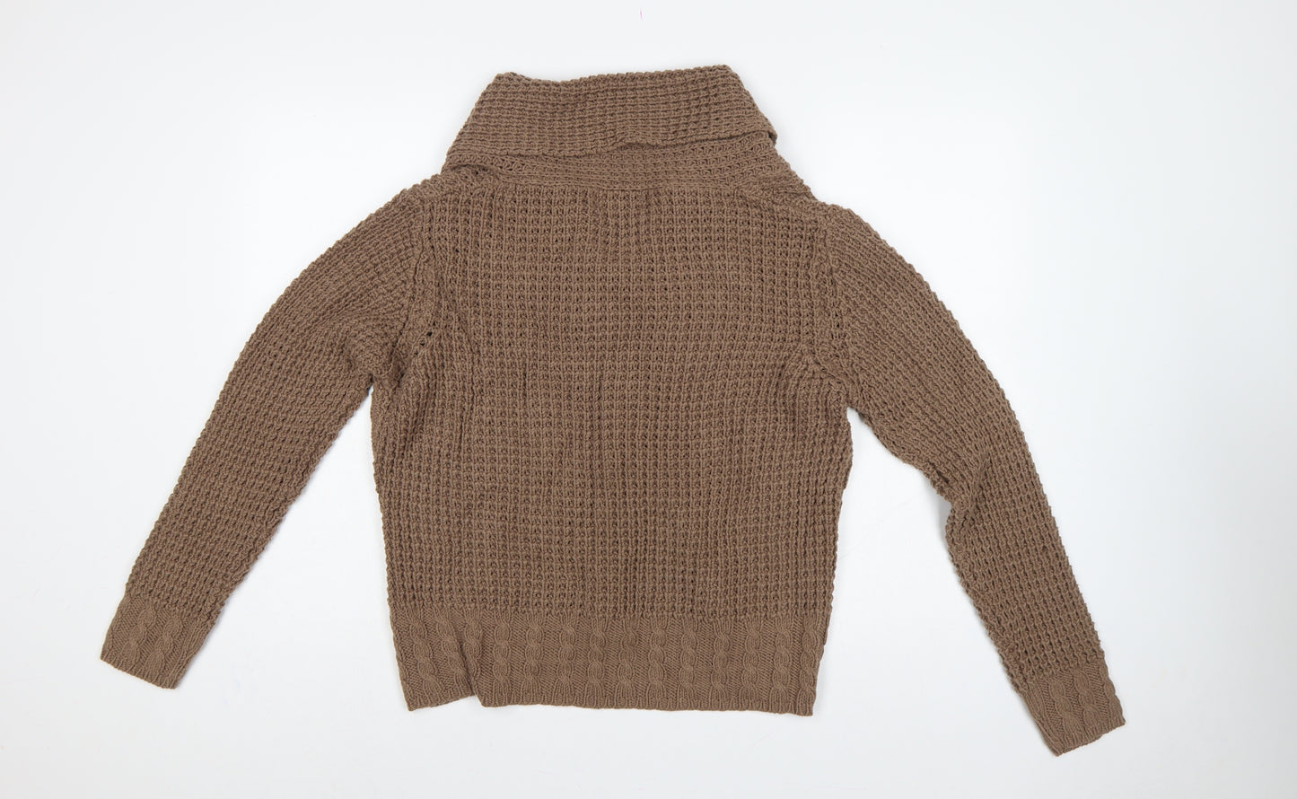 La Vie Women’s Brown UK 18 Cable Knit Cowl Neck Chunky Pullover Jumper