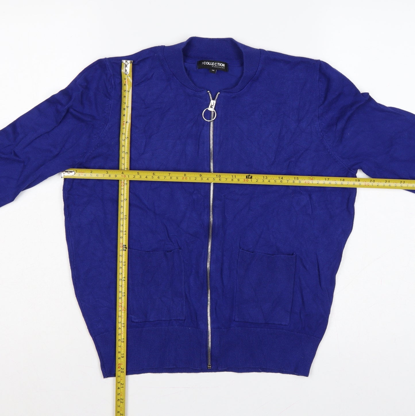 The Collection Debenhams Women’s Blue Size 14 Full Zip Knit Jumper