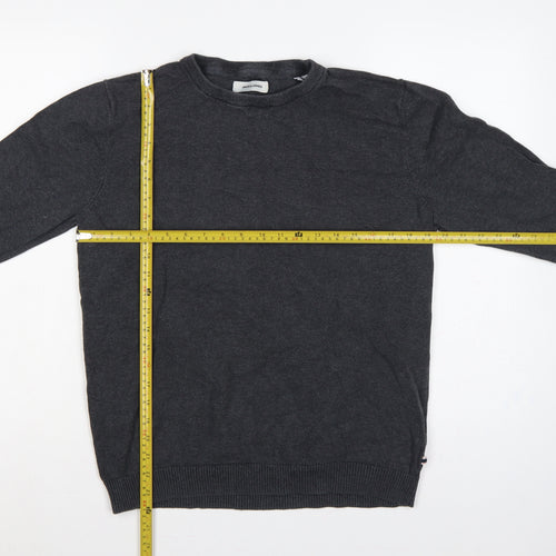 Jack & Jones Men’s Grey L Cotton Crew Neck Pullover Knit Jumper