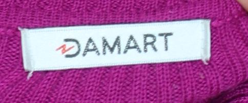 Damart Women’s Purple Rib Knit Mock Neck Pullover Jumper Size 16
