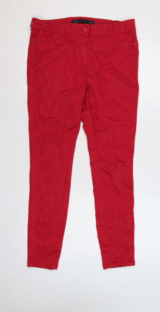 Next Women Red UK 14R Jegging Stretch Mid Rise 5-Pocket Jeans
