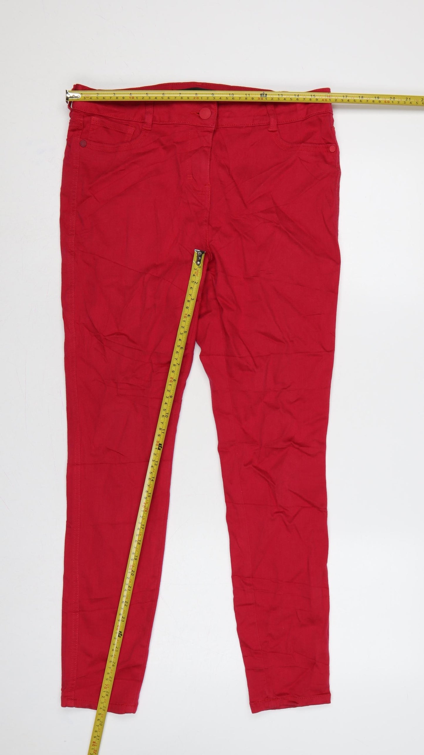 Next Women Red UK 14R Jegging Stretch Mid Rise 5-Pocket Jeans