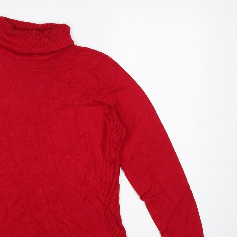 Additional view of M&Co. Women Red M Roll Neck Knit jumper Button Cuffs
