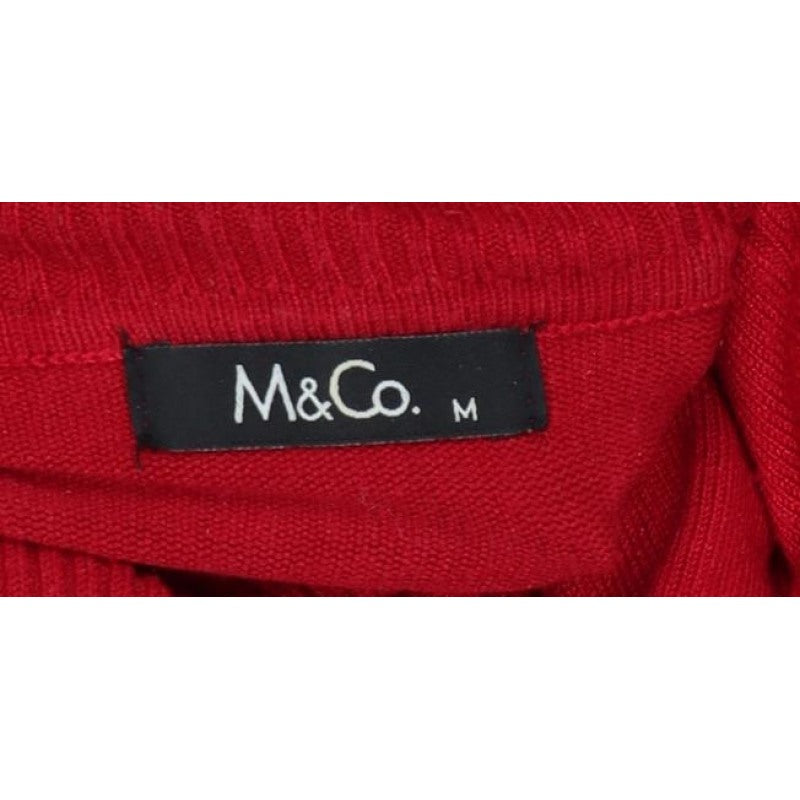 Additional view of M&Co. Women Red M Roll Neck Knit jumper Button Cuffs