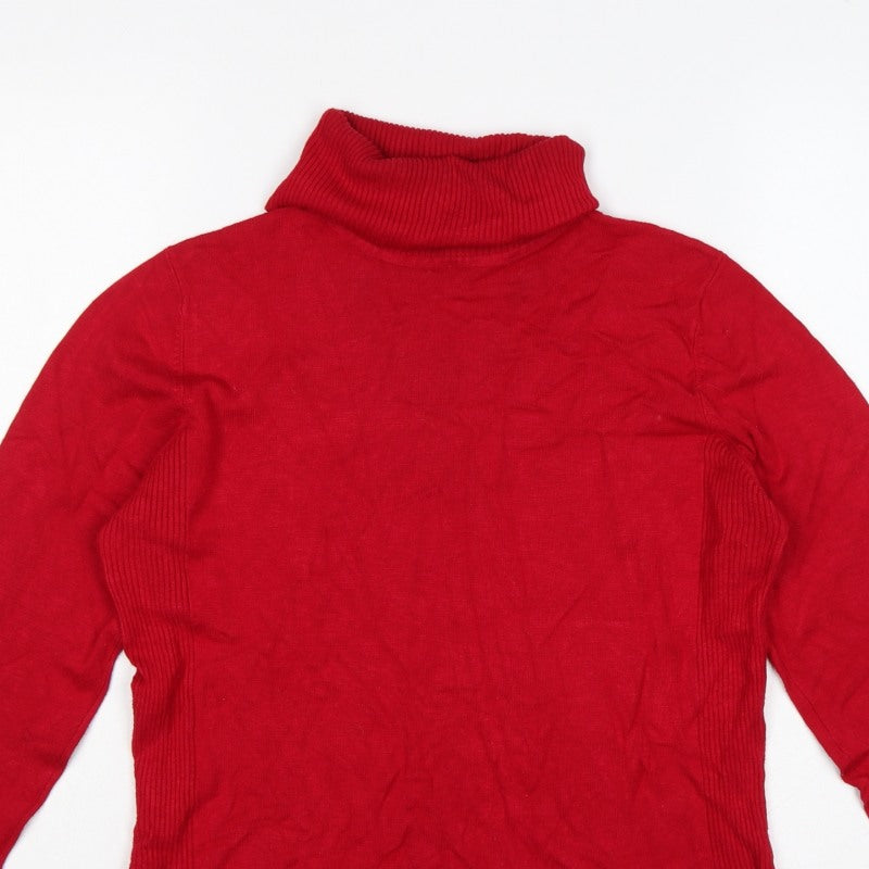 Additional view of M&Co. Women Red M Roll Neck Knit jumper Button Cuffs