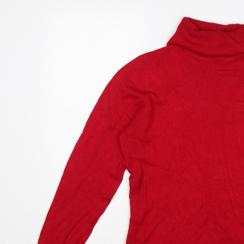 Additional view of M&Co. Women Red M Roll Neck Knit jumper Button Cuffs