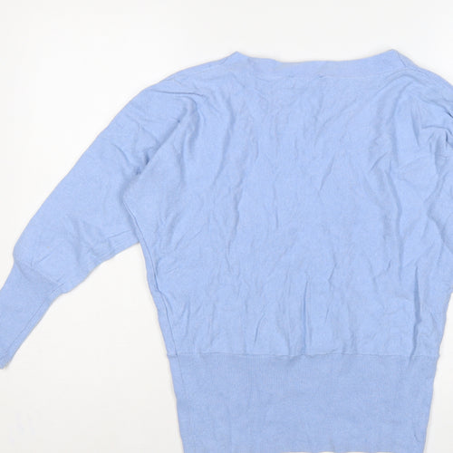 Mint Velvet Women Blue M Cashmere Blend Button Detail Batwing Jumper