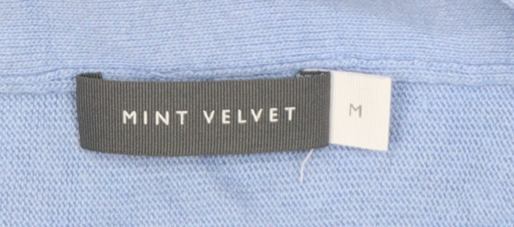Mint Velvet Women Blue M Cashmere Blend Button Detail Batwing Jumper